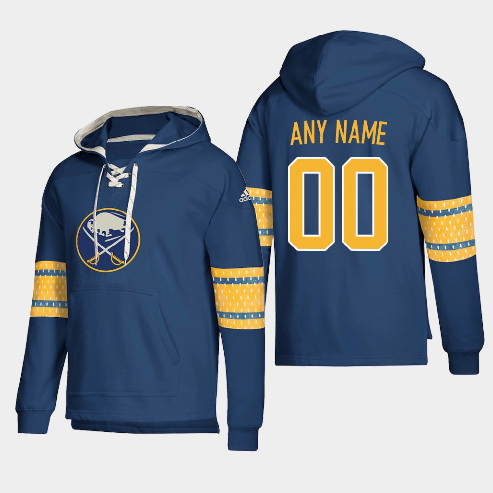 Cheap Men NHL Buffalo Sabres Custom Pullover Hoodie Navy jerseys